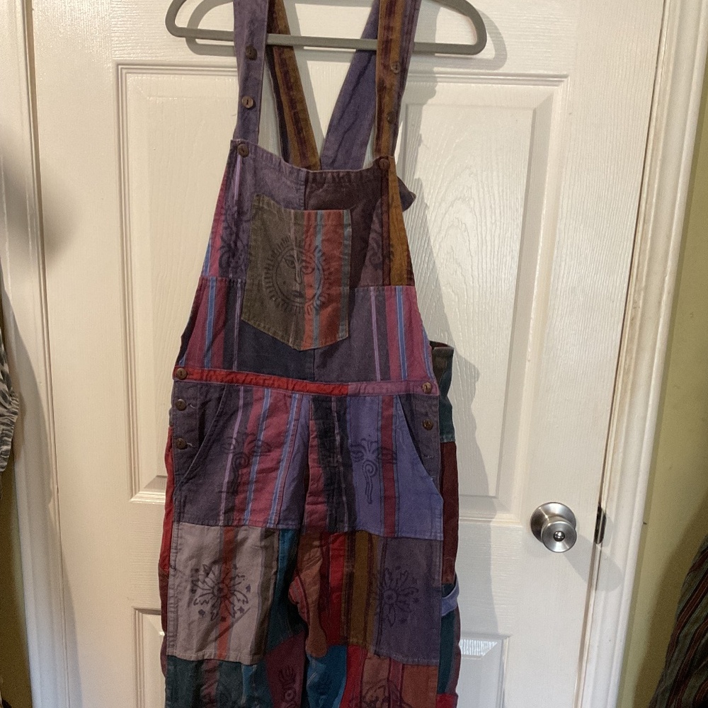 Boho Patchwork Multicolored Overalls - image 1